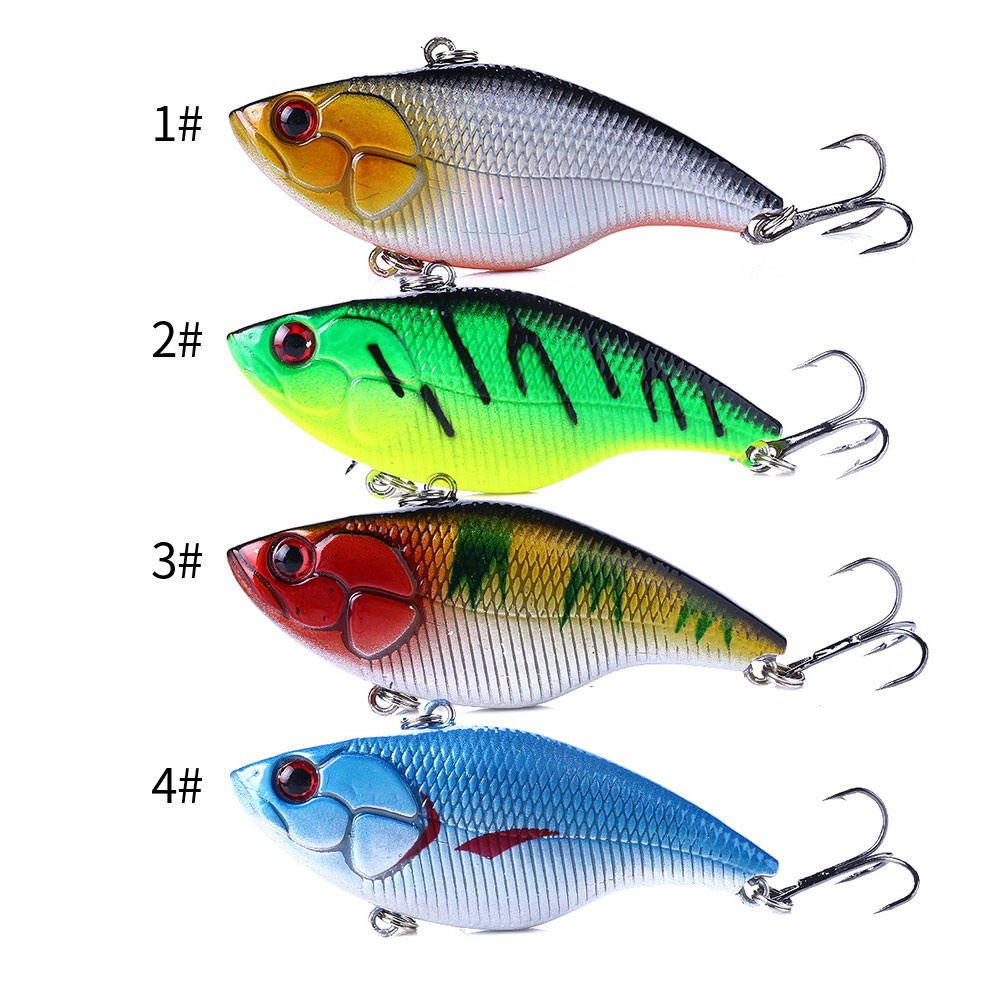 Hengjia 4pcs Umpan Pancing Ikan Bass Vib 7.5cm / 18g