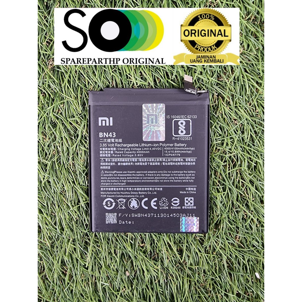 DIJAMIN ORI 100% BATRE / BATTERY / BATERAI BN43 XIAOMI REDMI NOTE 4X