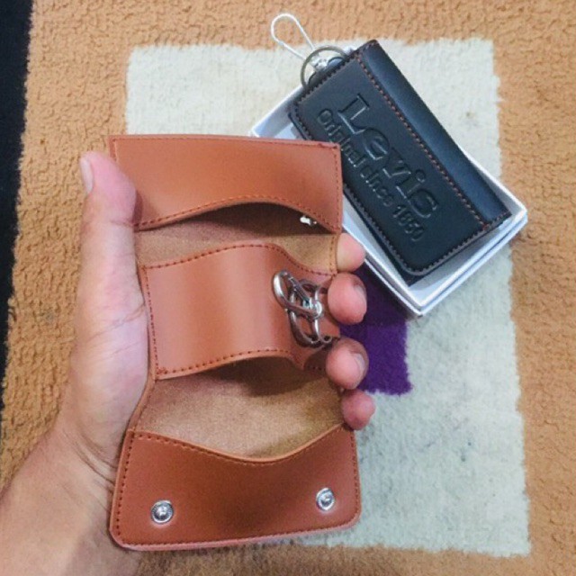 Dompet kunci kendaraan bahan kulit sintetis lokal colombo free box #dompet #dompetkunci #keyholder