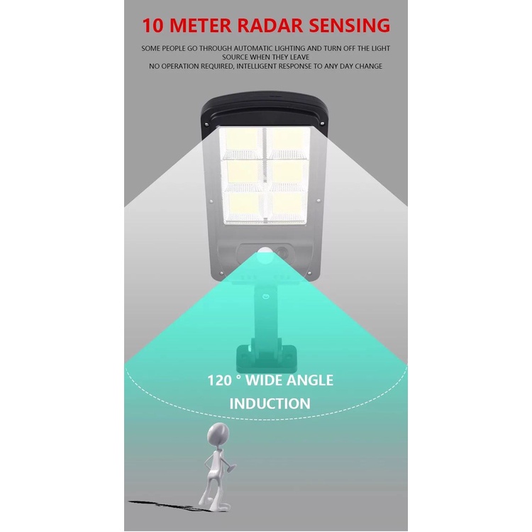 Lampu Rumah Jalan Solar Sensor Gerak Outdoor 120 COB Waterproof 6 Bar - 1 Baterai by.ADN.in