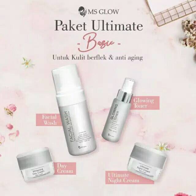 PROMO Paket Ultimate Basic Ms Glow/Paket Wajah Flek Toner Glowing