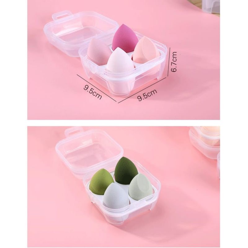 Medan Termurah Premium with box isi 4 pcs Blend Sponge Makeup beauty blender isi 4 pcs