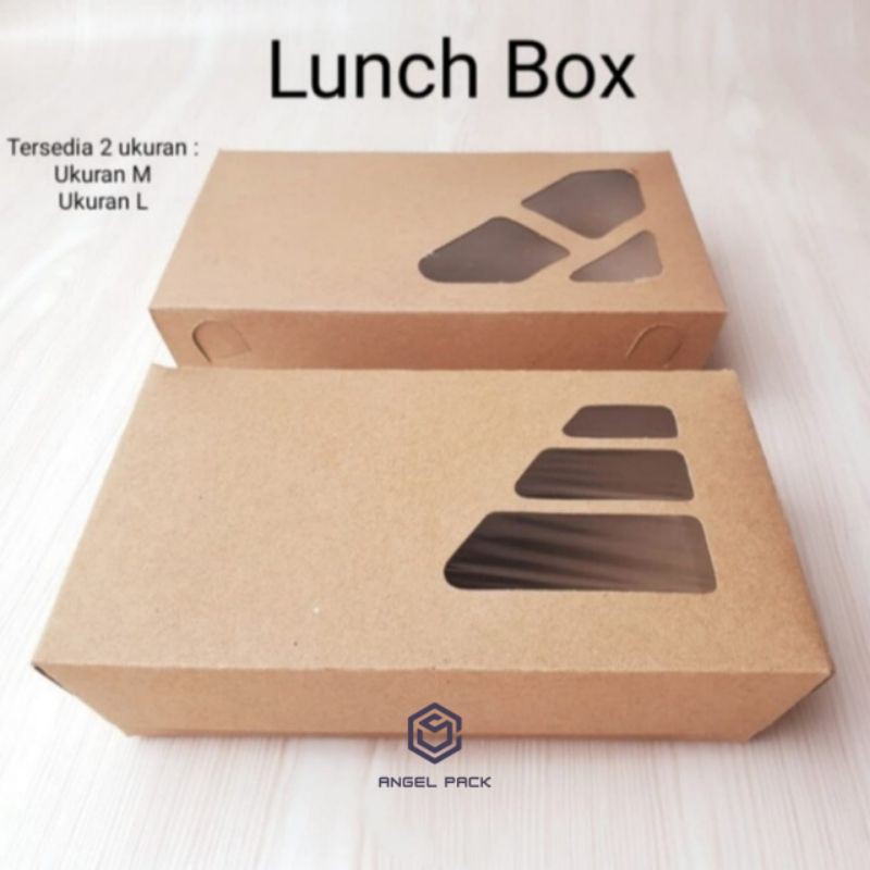 Lunch box per 10pcs paper Food Grade kraft box laminating kotak catering box