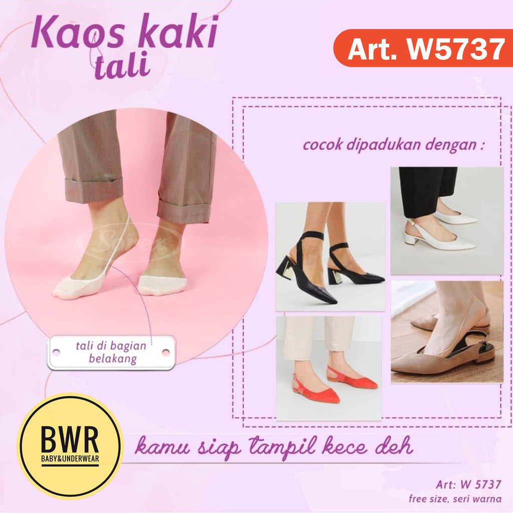 Kaos Kaki WANITA Sorex W5737 / W5737 Tali  | Leadies Socks Seamless - Bwr