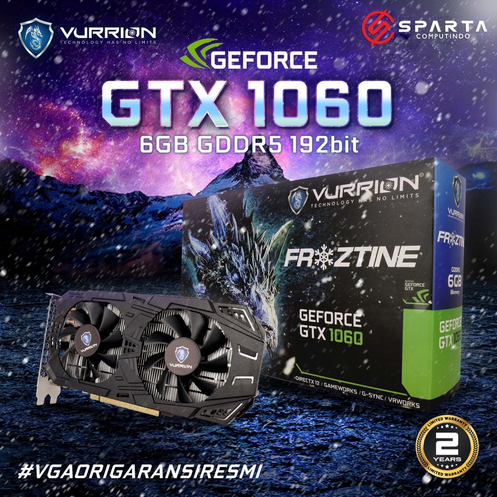 VGA Card Nvidia Geforce GTX 1060 6GB GDDR5 Vurrion Gaming Edition