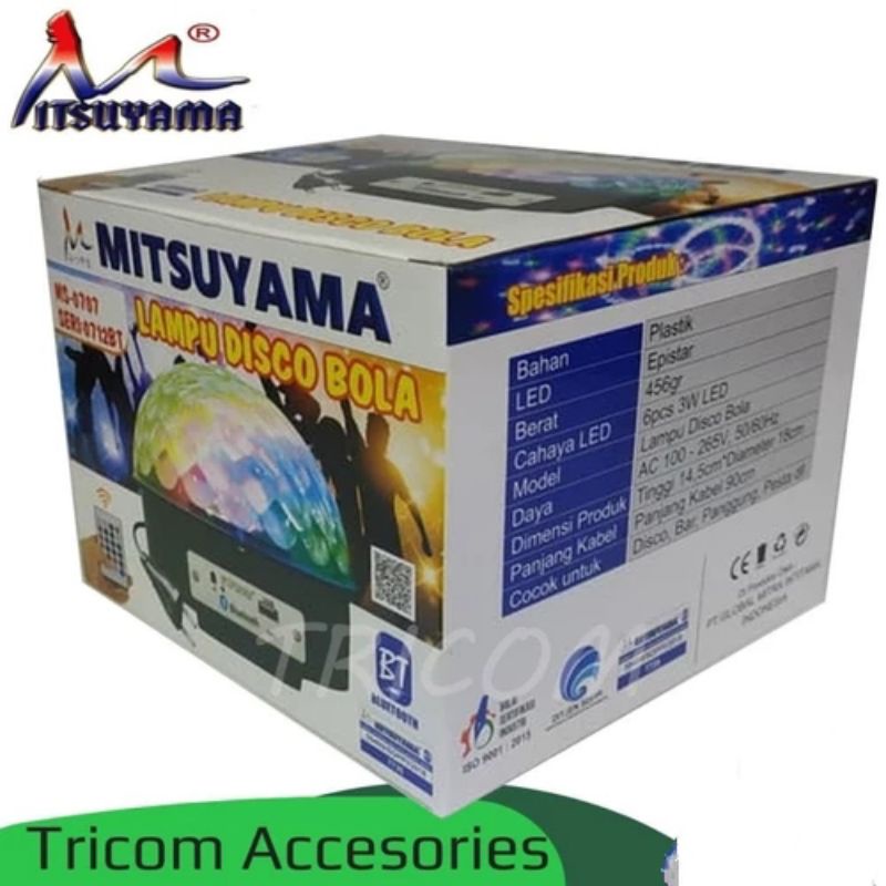 Lampu Disco Bola MS-Seri 0712BT 6 warnah Sensor Suarah