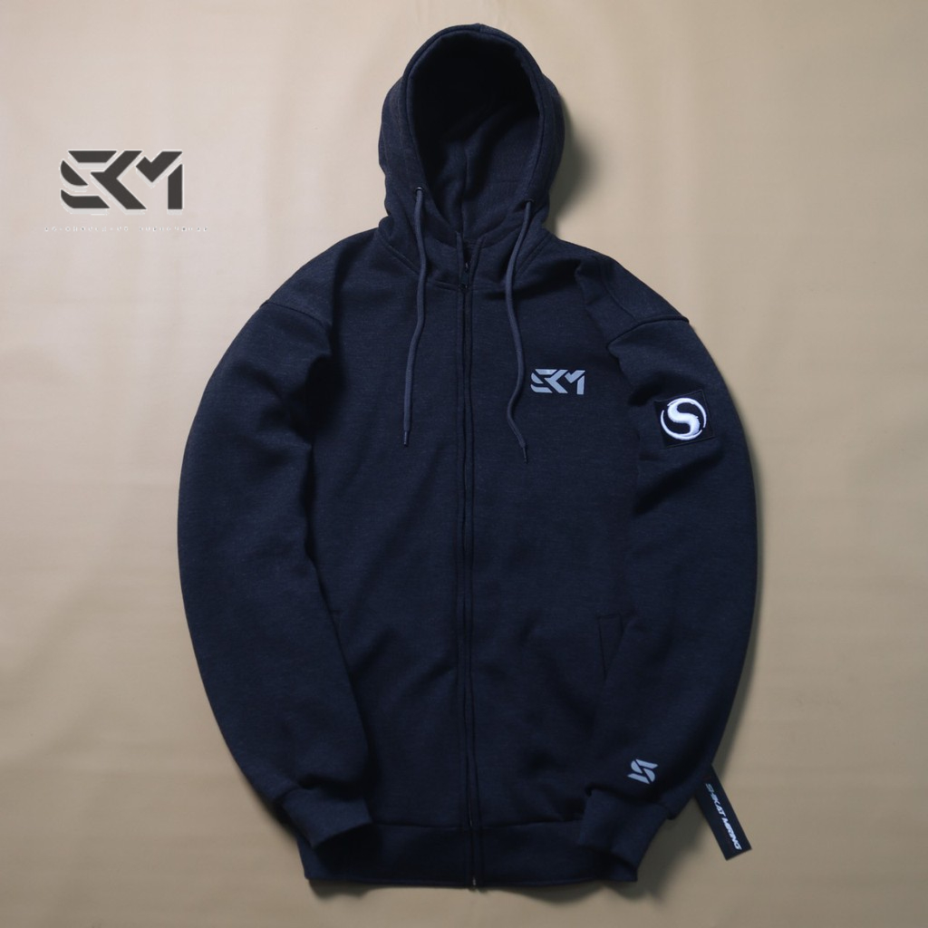 Jaket Keren Sweater SKM Distro Original Shikat Miring Alpha Zipper Hoodie Original