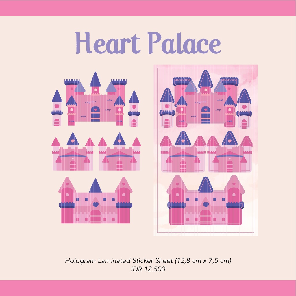 

[NAKASHAKI] - Heart Palace Hologram Sticker Sheet