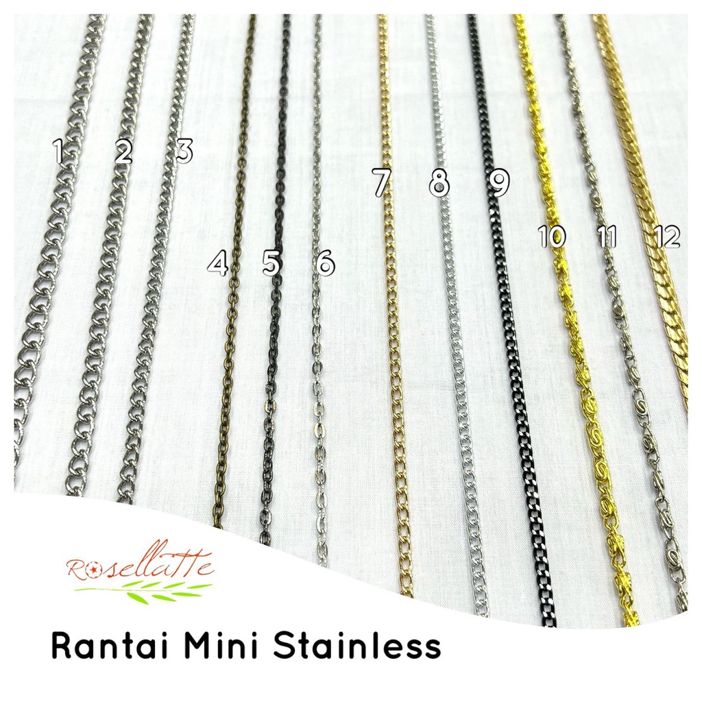 Rantai Tas Aksesoris Stainless Mini Meteran