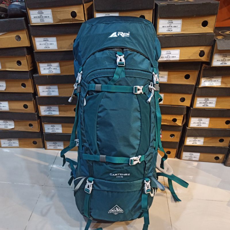 Tas Carrier Rei Cartensz 60L+Raincover Original Tas Gunung Rei Cartensz 60L