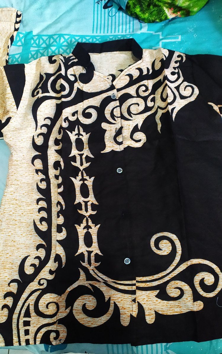 Batik Wanita Asj Sa Hrb026 Kenongo Kemeja Tosca Pendek / Atasan Batik Wanita