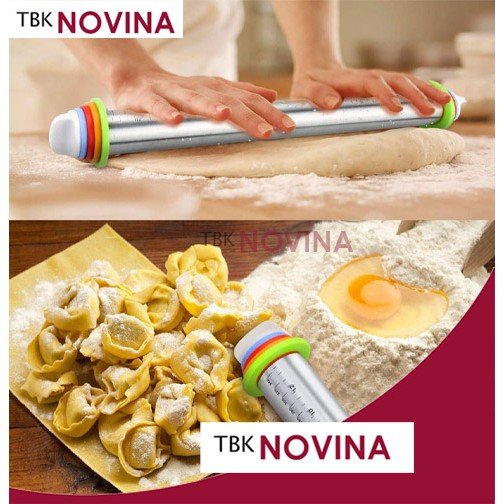 ROLLING PIN STAINLESS STEEL ADJUSTABLE DESAIN TERBAIK