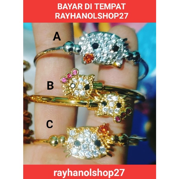 GELANG TANGAN KOLONG ANAK ANAK TITANIUM ANTI PUDAR TERSEDIA WARNA GOLD DAN SILVER MOTIF PILIHAN