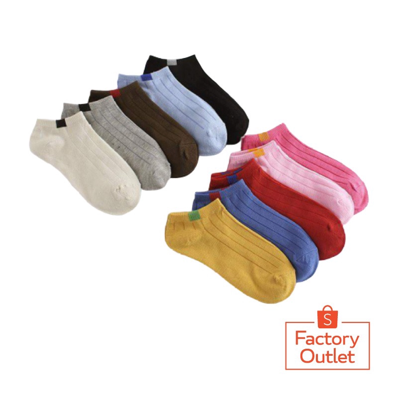 FYGALERY D020 Kaos Kaki Polos Wanita KaosKaki Ankle Pendek Korea Murah Short Socks-1