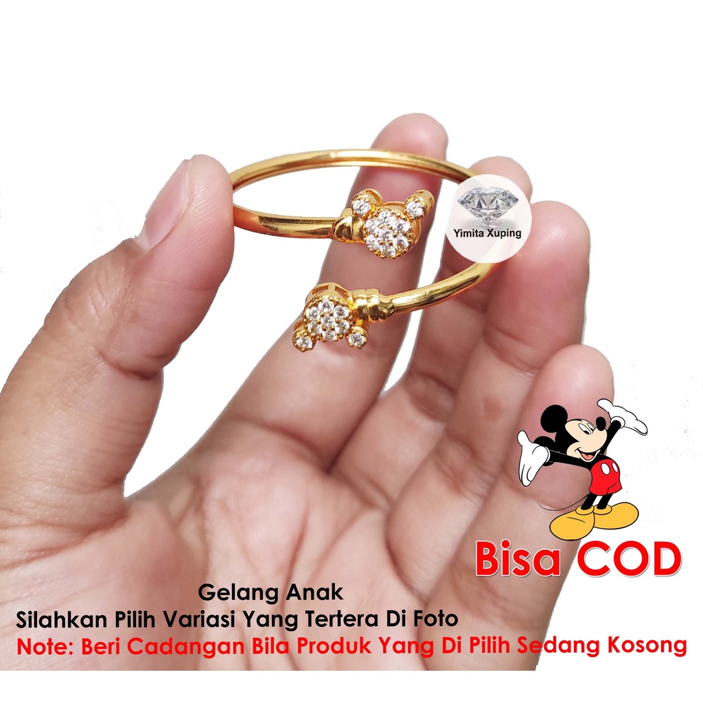 Gelang Anak Usia 1-10 Tahun Perhiasan Emas Imitasi Anti Karat Tahan Lama Karakter Hello Kitty Permat