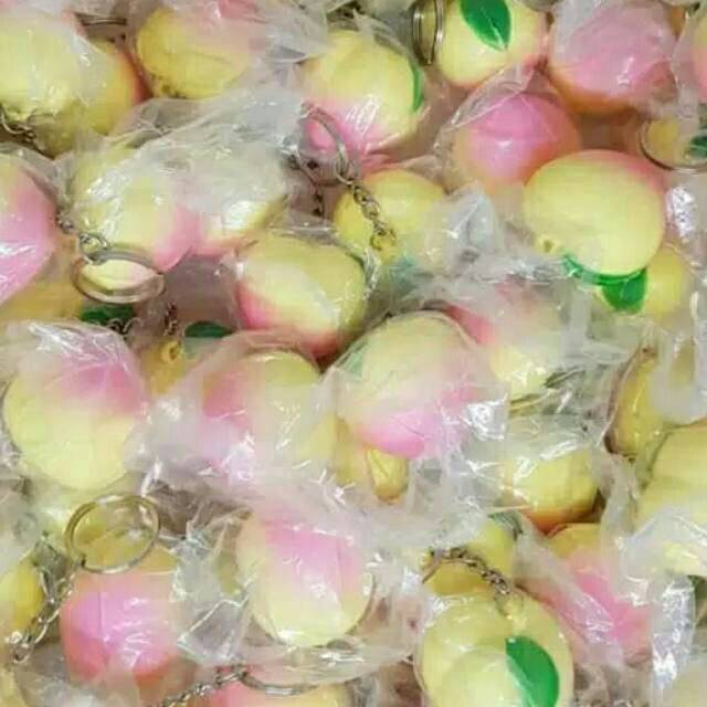 Gantungan kunci Squishy Buah Peach/ Mini Squishy