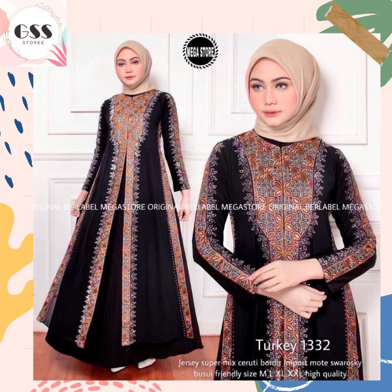 TERBARU TERMURAH ORIGINAL TURKEY 1332 Original By MEGA STORE M L XL XXL Jersey Super Mix Ceruty Bord