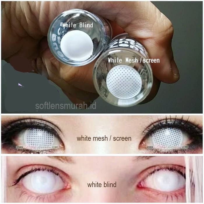 Softlens Putih White Halloween Zombie Zombi Hantu Cosplay | Softlen Soft Lens  Lensa Kontak Mata