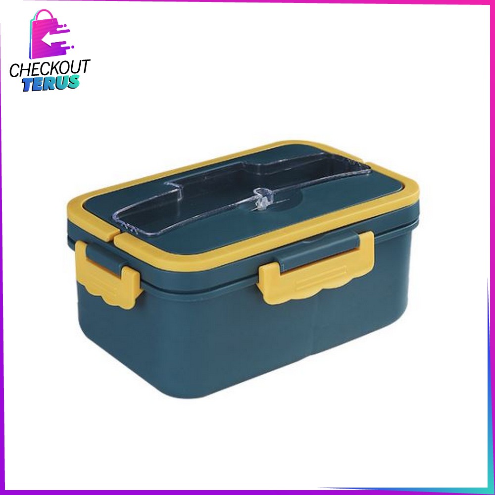 CT C374 Lunch Box Set Sendok Set Bekal Sendok Sumpit Kotak Bekal Makan Wheat Straw Gandum Anti Tumpah Kotak Makan Lucu Bahan Jerami Gandum BPA Free