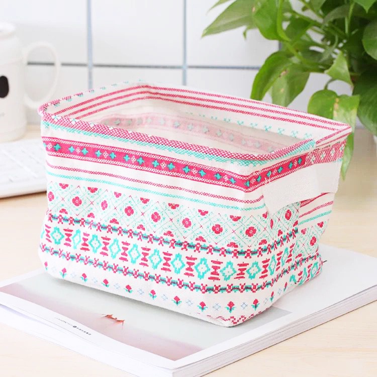 Kotak Penyimpanan Serbaguna MOTIF TERLENGKAP Canvas Storage Organizer Kanvas Box Cosmetic