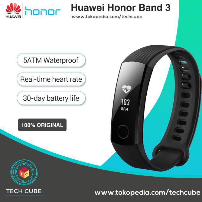 DNH2 HUAWEI HONOR BAND 3 SMARTBAND OLED ALT FITBIT IWOWNFIT IWOWN I6 HR PRO - HITAM 0E5V