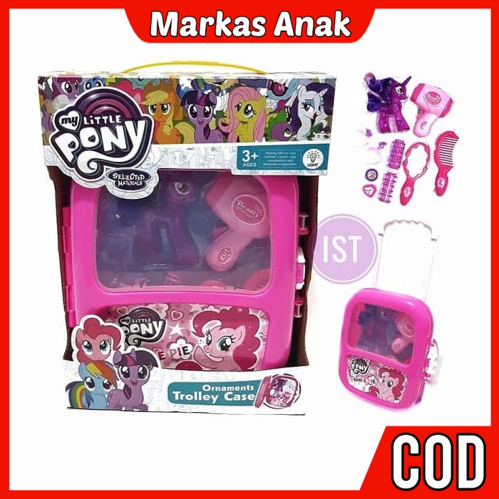 Mainan Anak Anak Umur 3 4 5 6 Tahun Rias Dandan Dandanan salon salonan Boneka Tas Troli Little Pony 