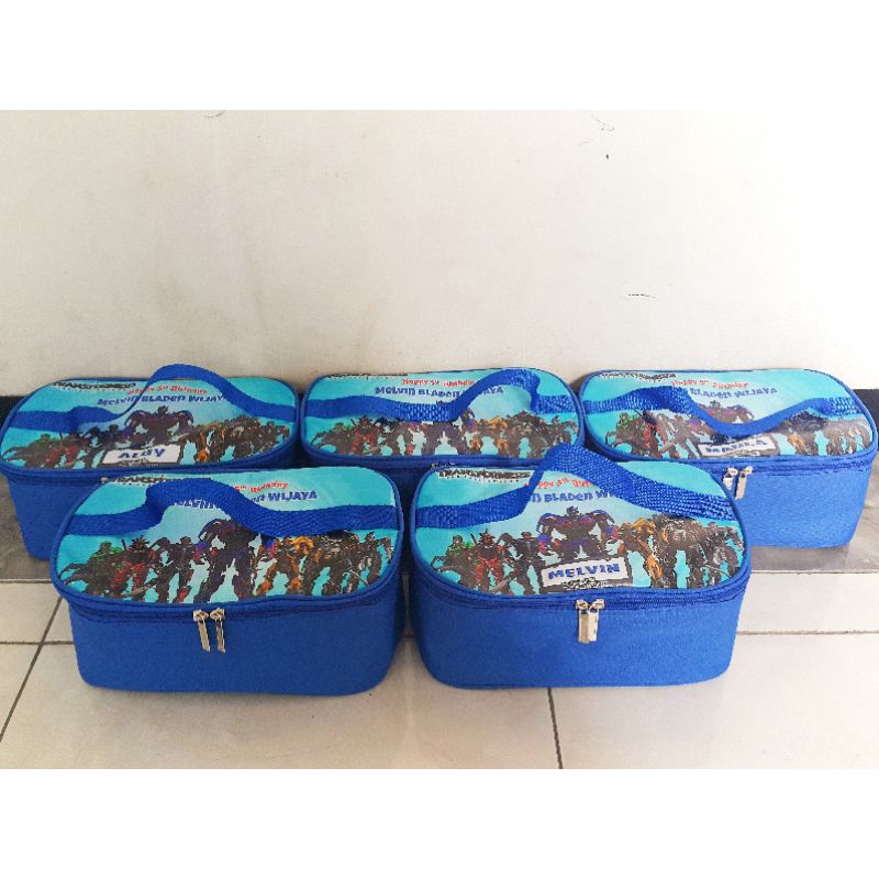 Tas lunch bag souvenir gambar printing castem free desain gambar print