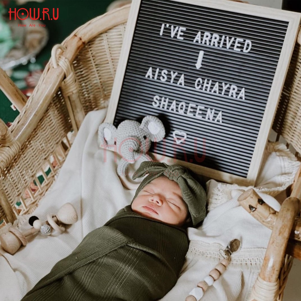 HOW.R.U | 30x30 cm Letter Board Persegi Sudah Include Huruf / Papan Nama Bayi / Papan Menu / Dekorasi Rumah Viral 30x30 cm