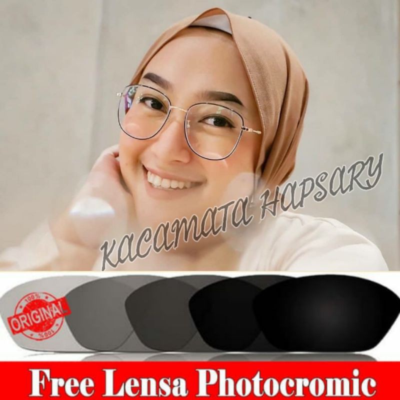 PAKET FRAME + LENSA PHOTOCROMIC | KACAMATA WANITA | KACAMATA MINUS | ANTI RADIASI | 2735