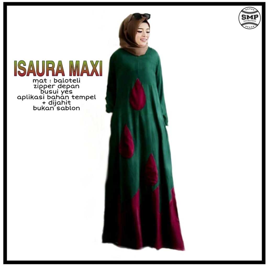 SMP ORIGINAL PREMIUM XL ISAURA MAXI Baju Gamis Long Maxi Muslim Wanita Fashion Terbaru,Terkini &Terl