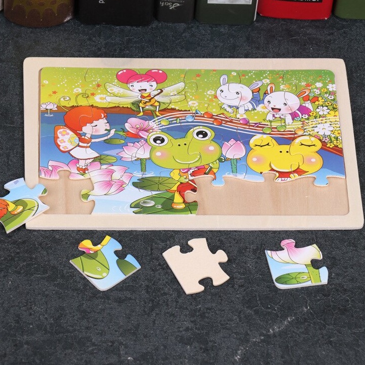 Mini Puzzle Kayu Jigsaw Puzzle Anak Puzzle Kayu Puzzle 3D Mainan Balita Mainan