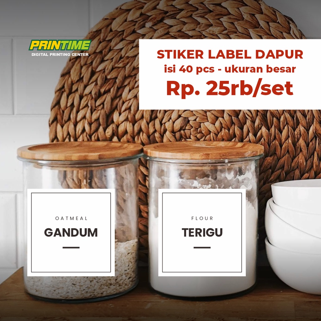 Stiker label dapur KOTAK | Label bumbu dapur | organiser