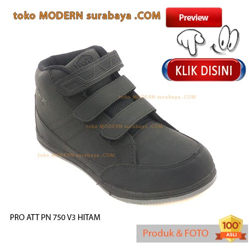 PRO ATT PN 750 V3 BLACK sepatu sekolah boots sneaker kets casual