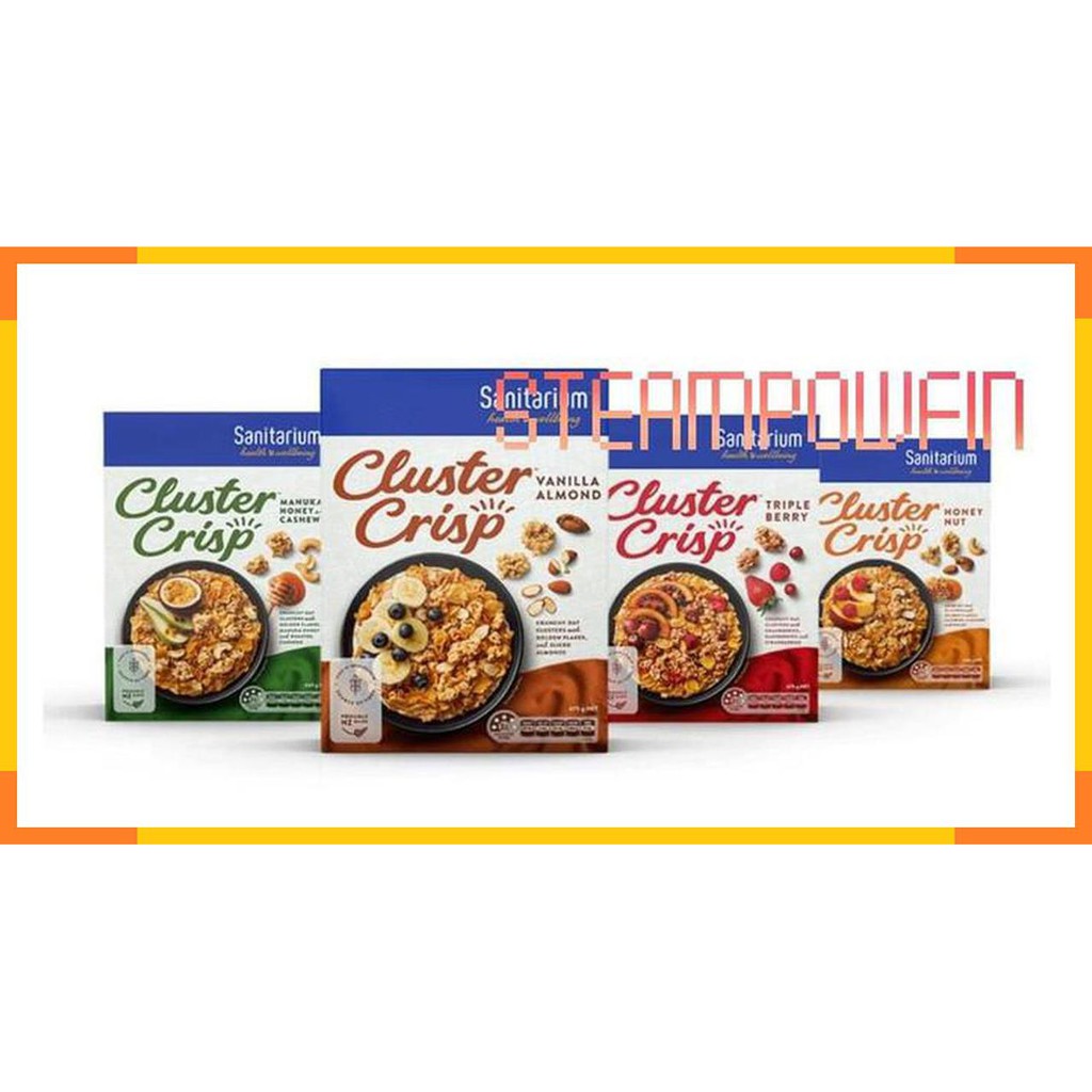 

Sanitarium Cluster Crisp Manuka Honey Cashew Cereal Sereal Kacang Madu