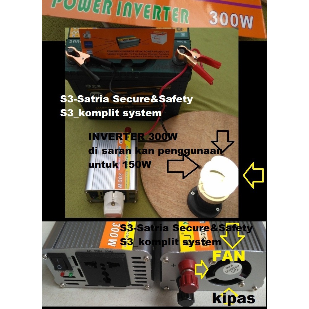 Mati lampu seharian, pakai aki (accu) charger HP / laptop ( inverter )