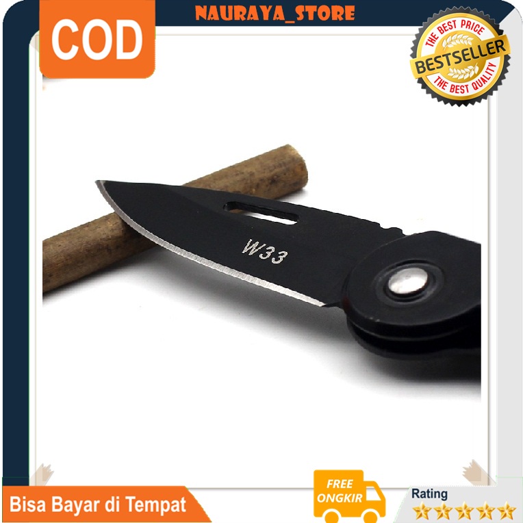 Pisau Lipat Survival Outdoor Peralatan Mini Multifungsi Original Tajam Baja Anti Karat Portable Knif