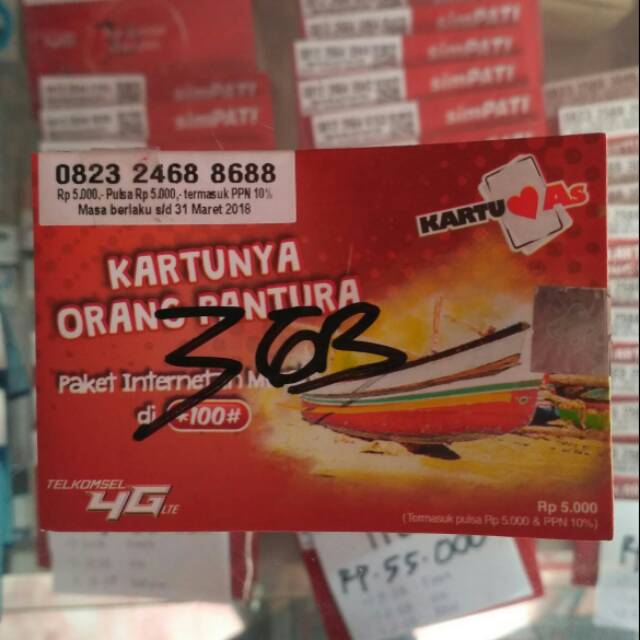 Kartu Perdana As Pantura Super Cantik 688 688