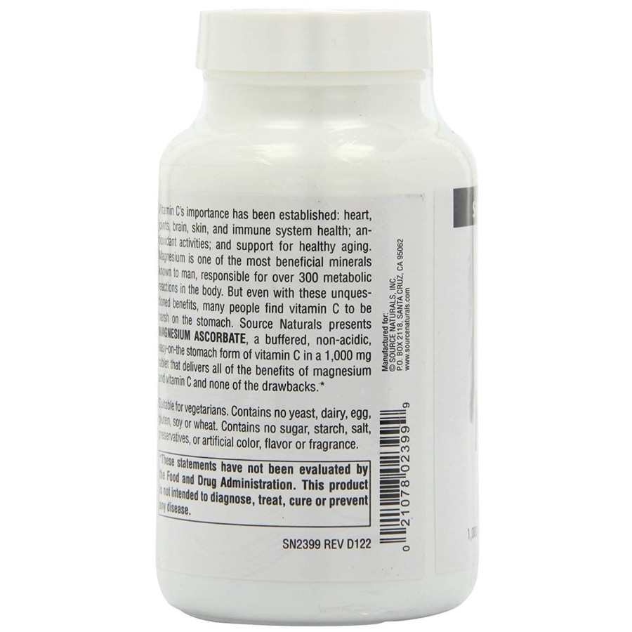 Source Naturals Magnesium Ascorbate 1000MG 120Tab VitC ORI USA