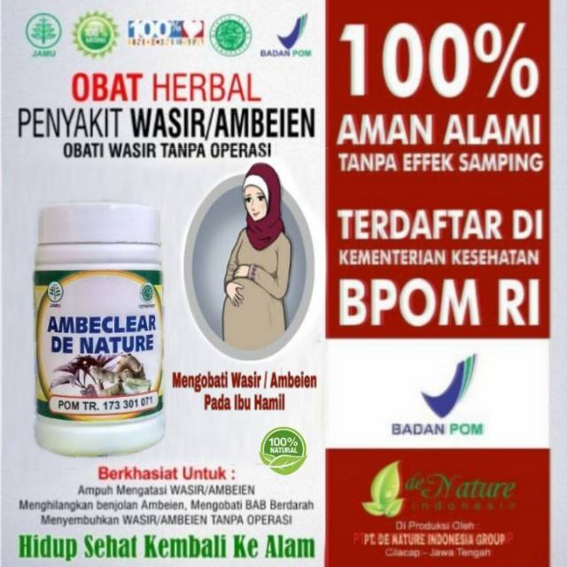 AMBECLEAR DE NATURE - OBAT AMBEIEN / WASIR IBU HAMIL
