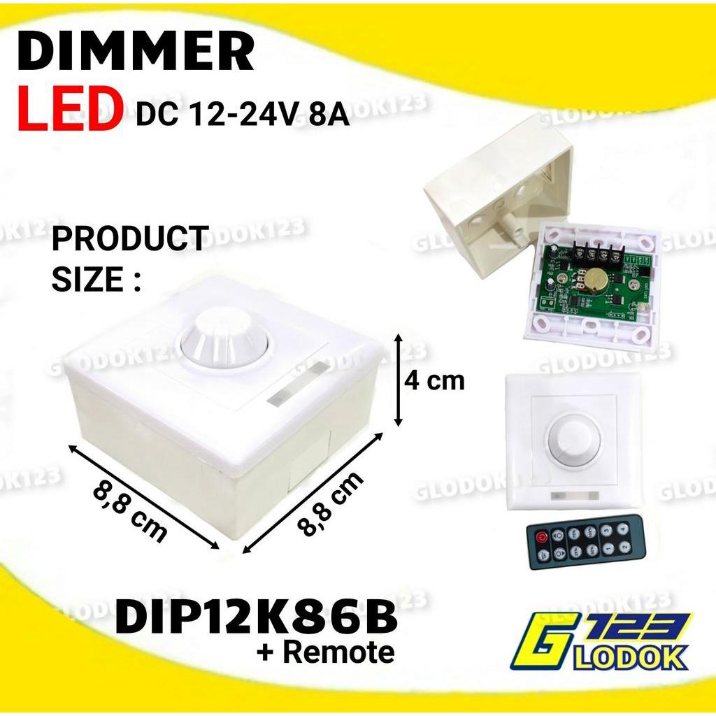 Dimmer Switch Lampu LED Strip Turn Touch DC 12V 24V 8A Peredup