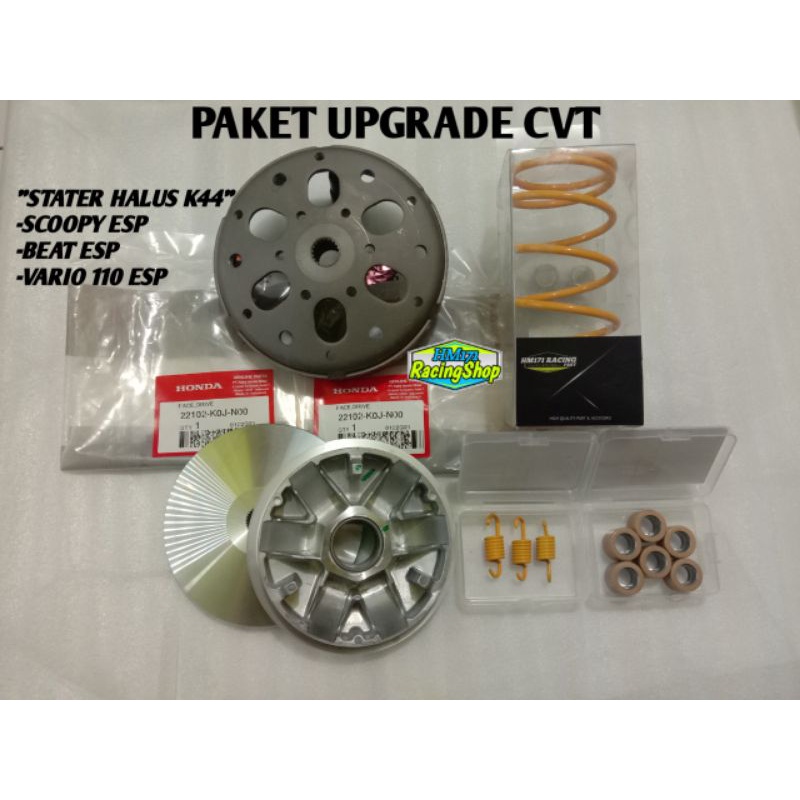 paket upgrade kirian cvt full beat esp,Scoopy esp,beat pop,beat street, vario 110 esp stater halus