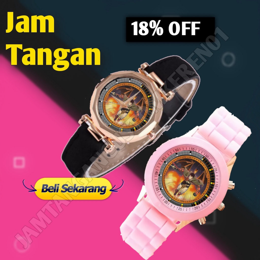 Jam Tangan Wanita DRAGON 3 Custom Keren Terbaru Cewek Warna Hitam Pink Kulit Karet Unik  Viral Abg A