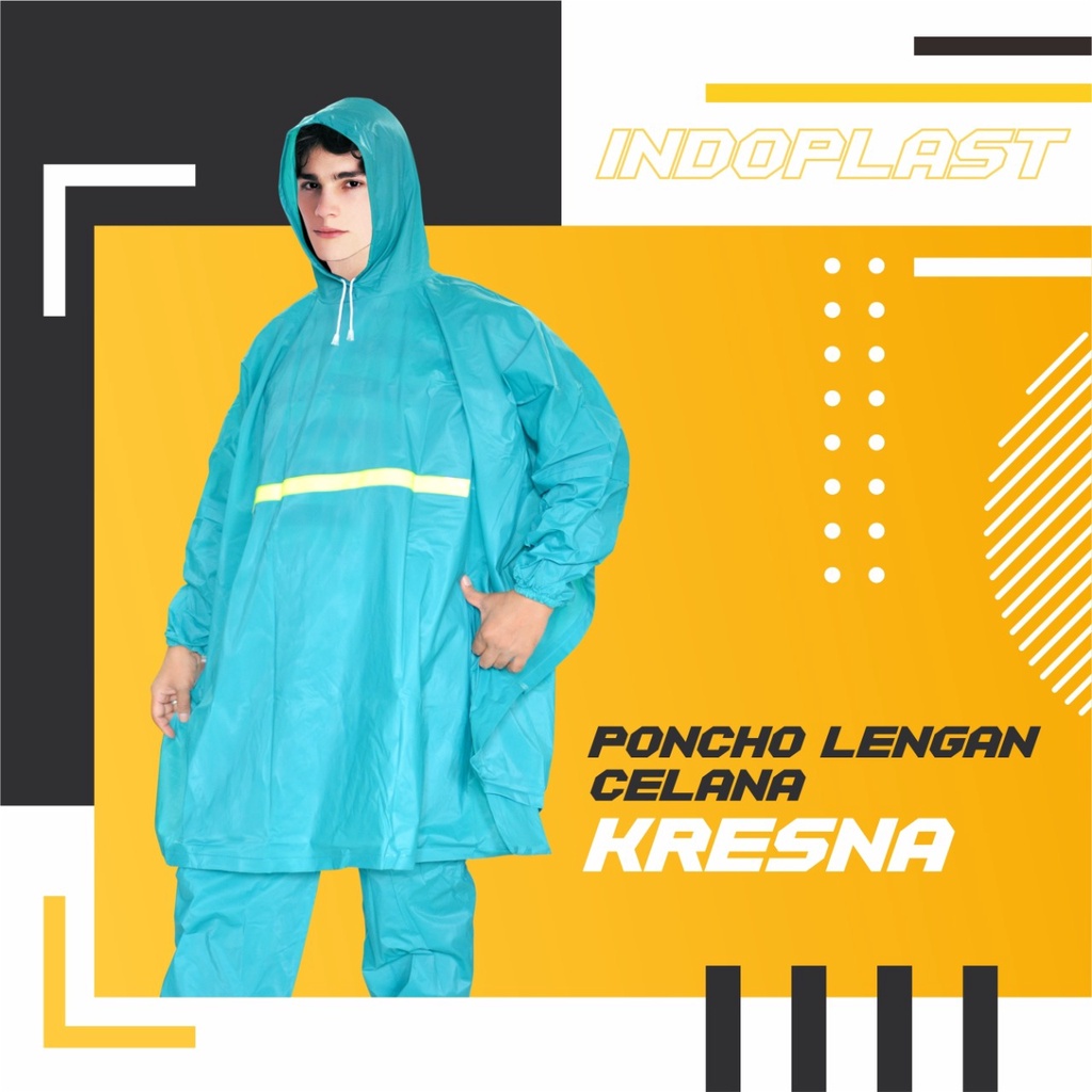 Setelan Jas Hujan Ponco Celana Lengan / Jas Hujan Pria - Kresna BISA COD 4U CLOTHING