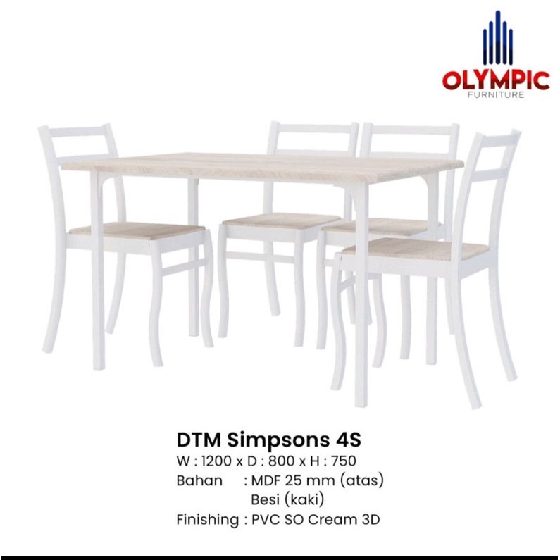 Meja makan SET OLYMPIC 4 kursi