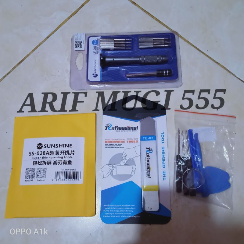 obeng set alat servis Ss-5018 10 in 1+besi Congkel SS-028A+besi Congkel TE-03+obeng set 8 in 1