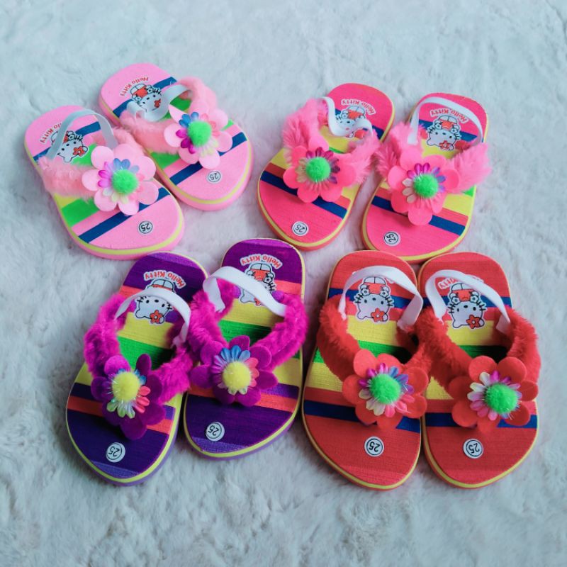 Sepatu sandal baby kids lucu motif bunga matahari