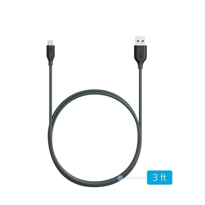 Kabel Data Anker PowerLine Lightning Usb 3ft / 0.9m High Speed