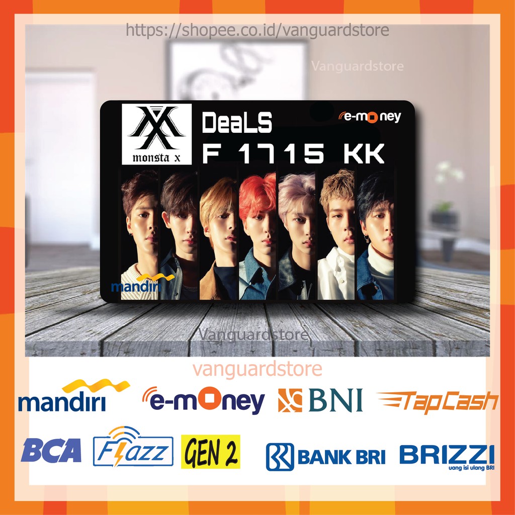 KARTU E MONEY E TOLL KOREA MONSTA X KPOP 7 EMONEY MANDIRI FLAZZ BCA BNI TAPCASH BRIZZI BRI - 1 SISI