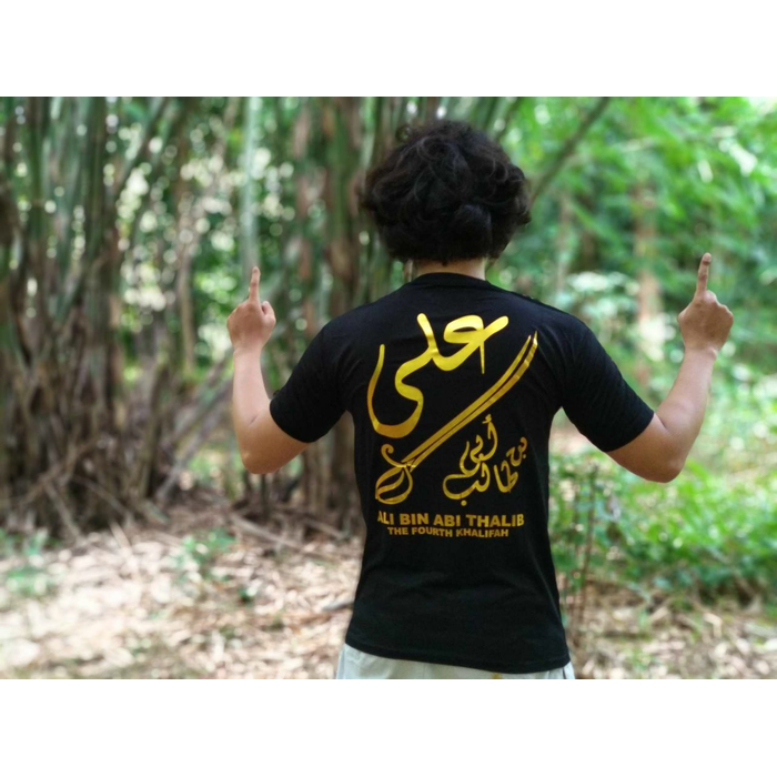 kaos islami kaos dakwah kaligrafi arab ali bin abi thalib lengan pendk-2