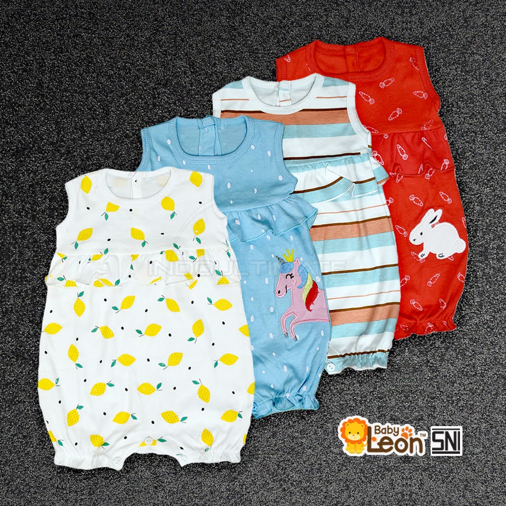 Jumsuit Bayi BABY LEON Perempuan Lengan Kutung GY-046 Jumper Kerut Kutung Jumpsuit Anak Balita